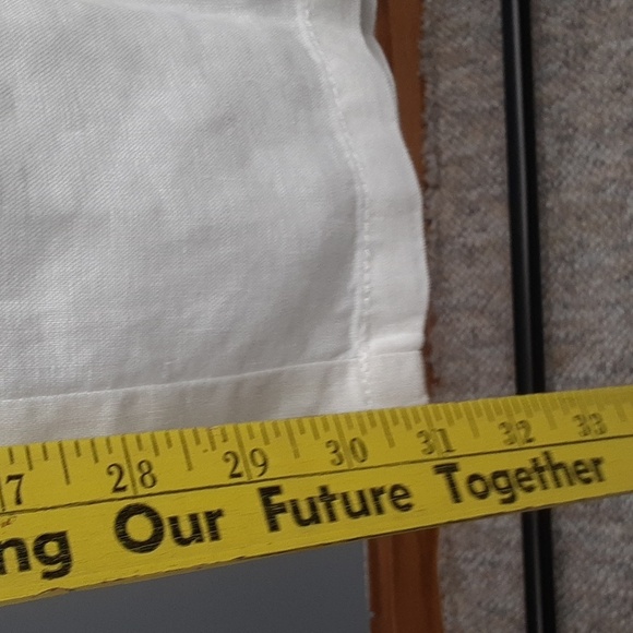 Victoria's Secret White Drawstring Wide Leg Linen Pants - Picture 7 of 11